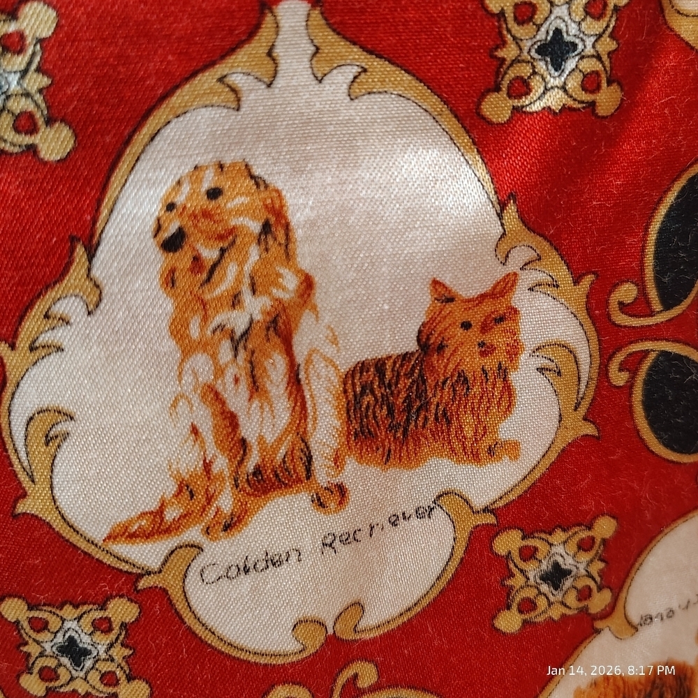 GOLDEN RETRIEVER BUTTON UP 2 PIECE SATIN FEEL PAJAMAS WOMENS LG DOG COZY COMFY - Picture 5 of 5